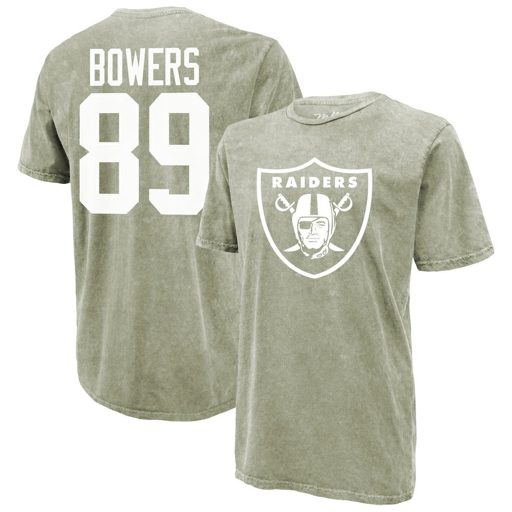 Las Vegas Raiders Brock Bowers  Majestic Threads Mineral Wash Name & Number T-Shirt | NFL Online