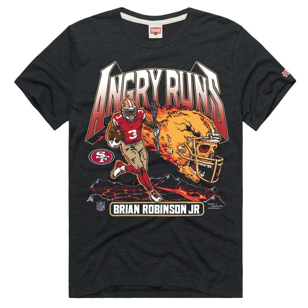 San Francisco 49ers Brian Robinson Jr.  Homage Unisex Angry Runs Player Graphic Tri-Blend T-Shirt | NFL New