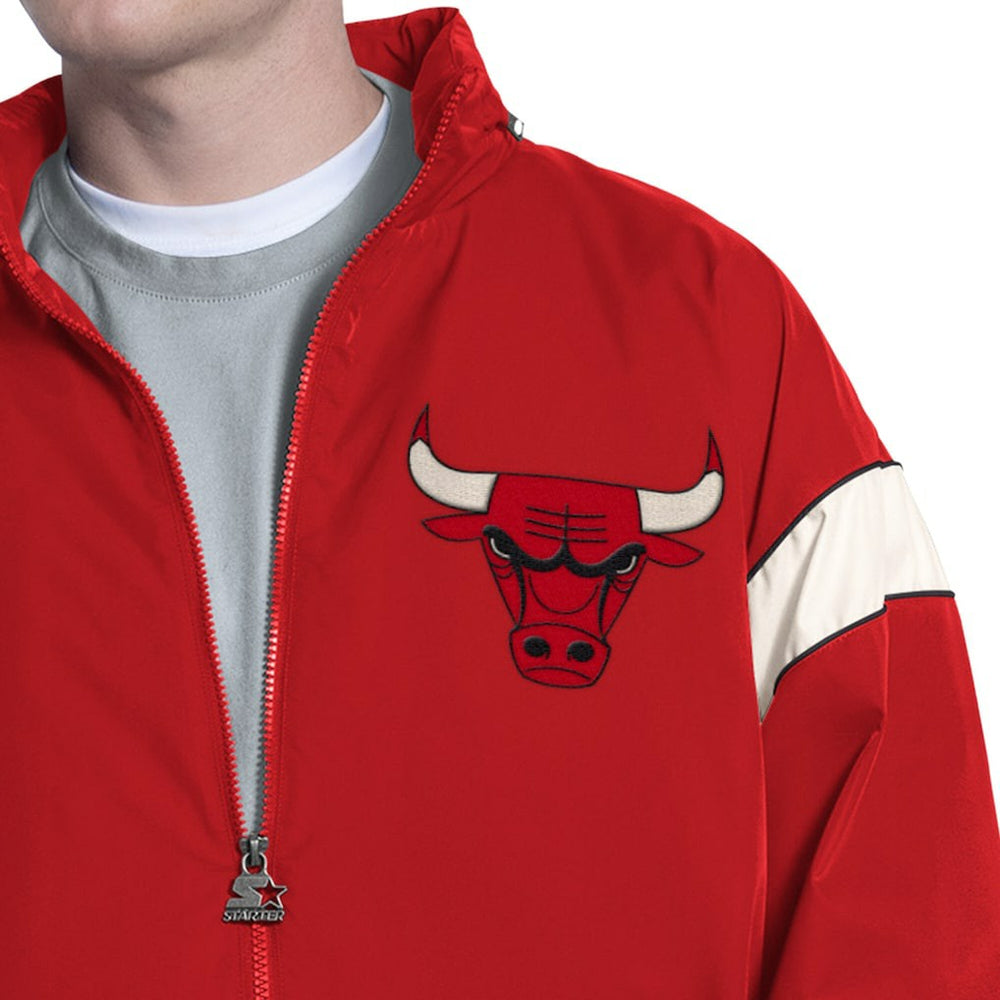 Red Chicago Bulls Starter The Gust Full-Zip Hooded Jacket | NBA