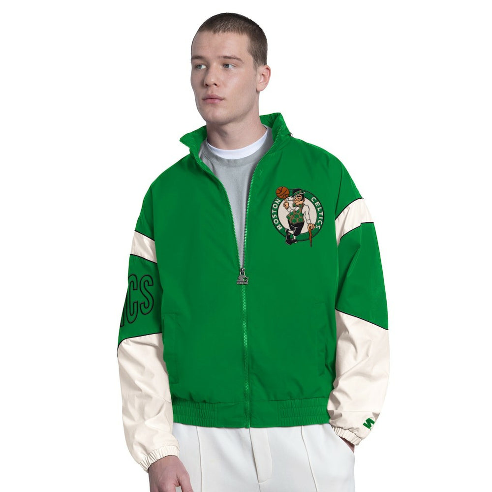 Green Boston Celtics Starter The Gust Full-Zip Hooded Jacket | NBA