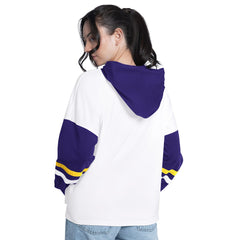 White/Purple Los Angeles Lakers G-III 4Her by Carl Banks Women's Key Player Oversized Hooded Long Sleeve T-Shirt | NBA