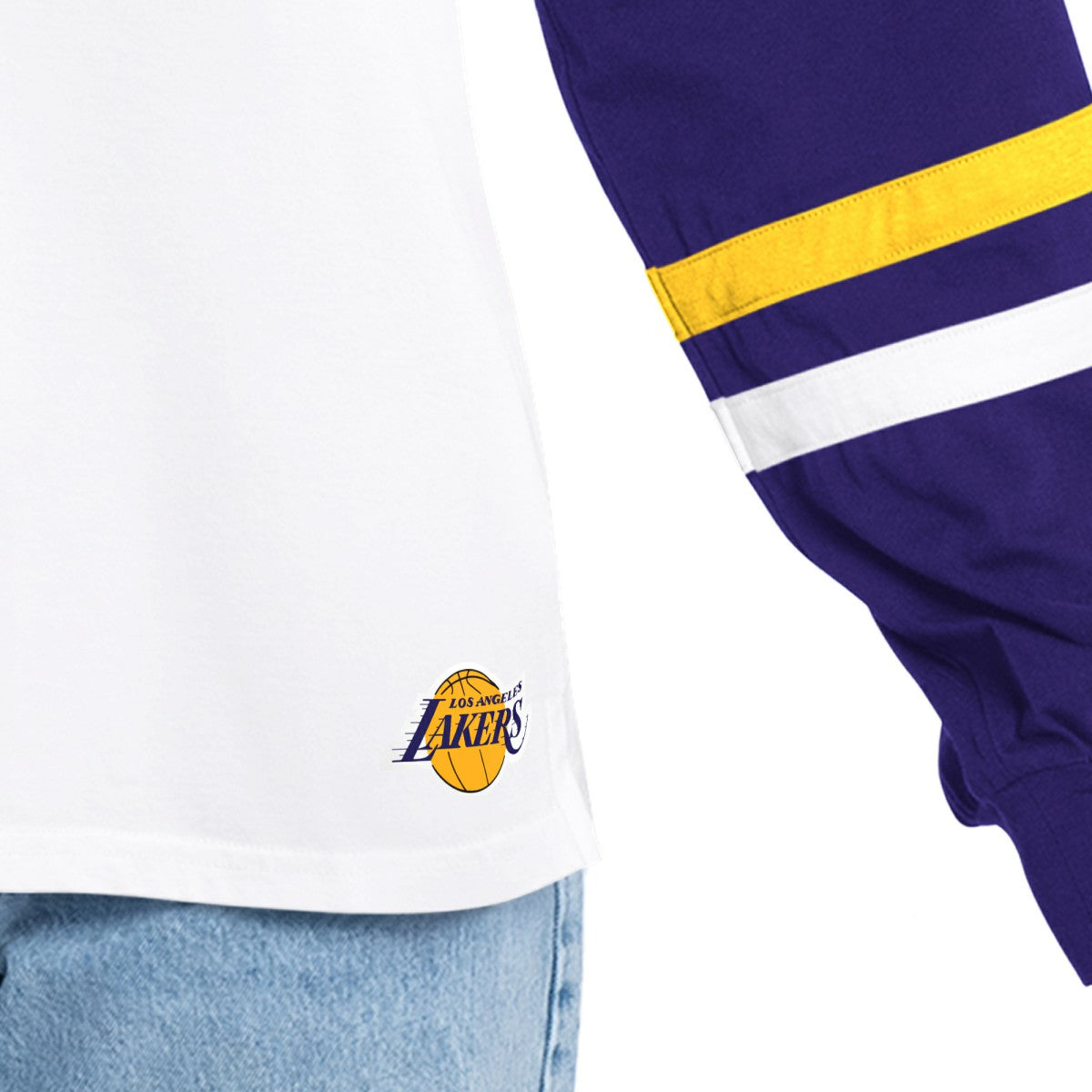 White/Purple Los Angeles Lakers G-III 4Her by Carl Banks Women's Key Player Oversized Hooded Long Sleeve T-Shirt | NBA