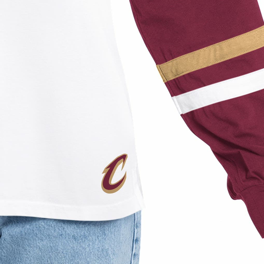 White/Wine Cleveland Cavaliers G-III 4Her by Carl Banks Women's Key Player Oversized Hooded Long Sleeve T-Shirt sale | NBA