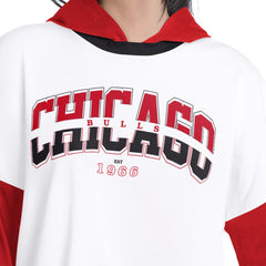 White/Red Chicago Bulls G-III 4Her by Carl Banks Women's Key Player Oversized Hooded Long Sleeve T-Shirt sale | NBA