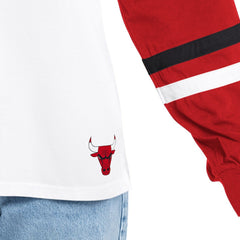 White/Red Chicago Bulls G-III 4Her by Carl Banks Women's Key Player Oversized Hooded Long Sleeve T-Shirt sale | NBA