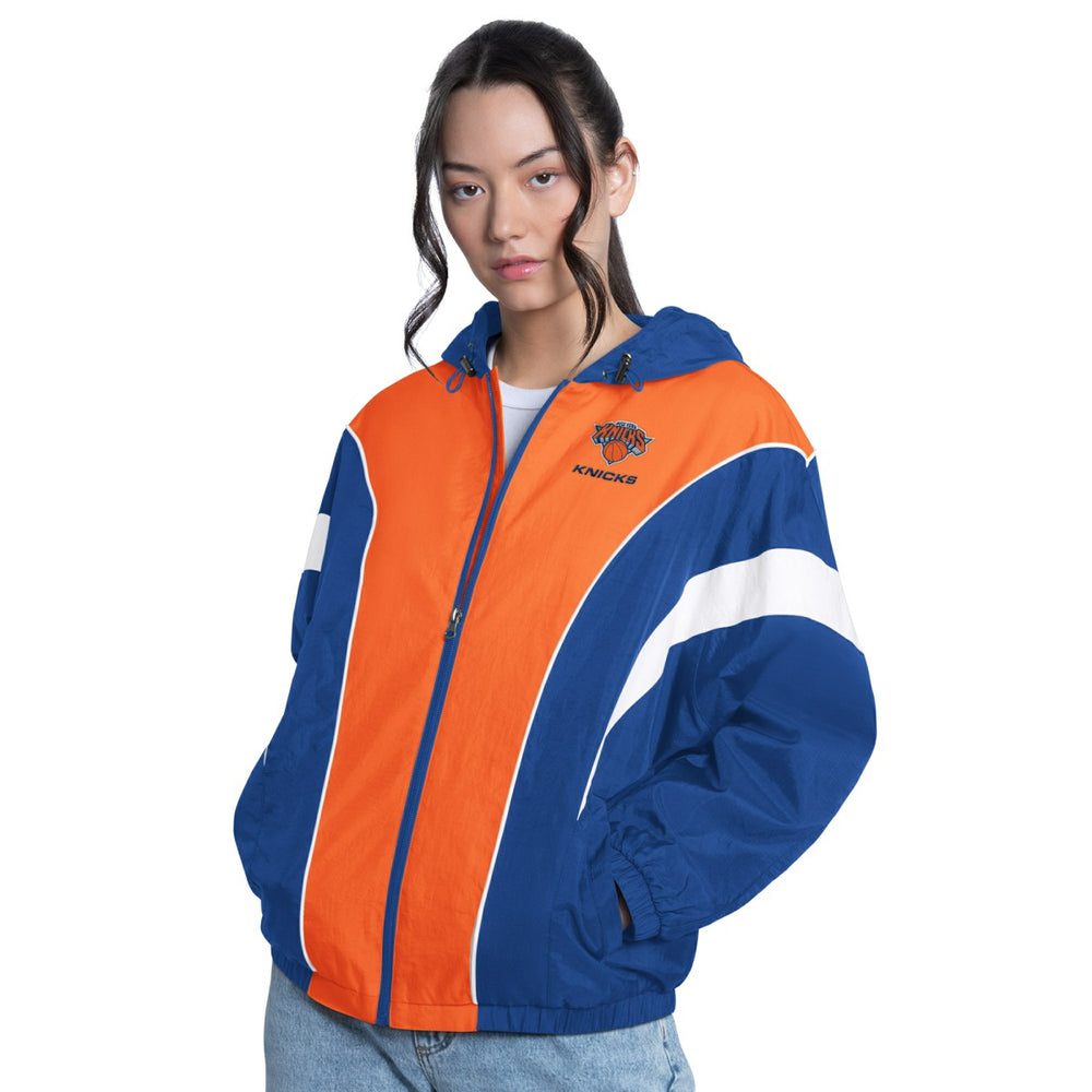 Royal/Orange New York Knicks G-III 4Her by Carl Banks Women's Quarterback Lightweight Oversized Full-Zip Jacket | NBA