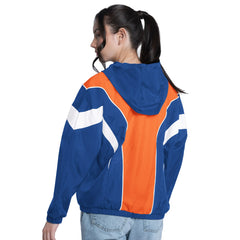 Royal/Orange New York Knicks G-III 4Her by Carl Banks Women's Quarterback Lightweight Oversized Full-Zip Jacket | NBA