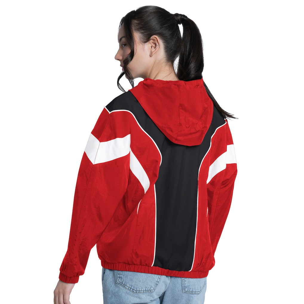 Red/Black Chicago Bulls G-III 4Her by Carl Banks Women's Quarterback Lightweight Oversized Full-Zip Jacket | NBA
