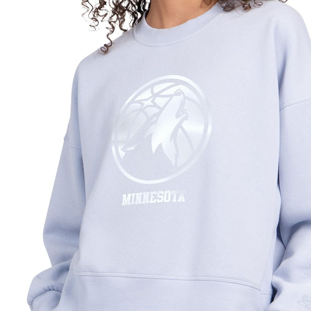 Light Blue Minnesota Timberwolves Starter Women's Pastel Boxy Sweatshirt | NBA