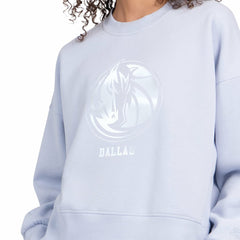 Light Blue Dallas Mavericks Starter Women's Pastel Boxy Sweatshirt sale | NBA
