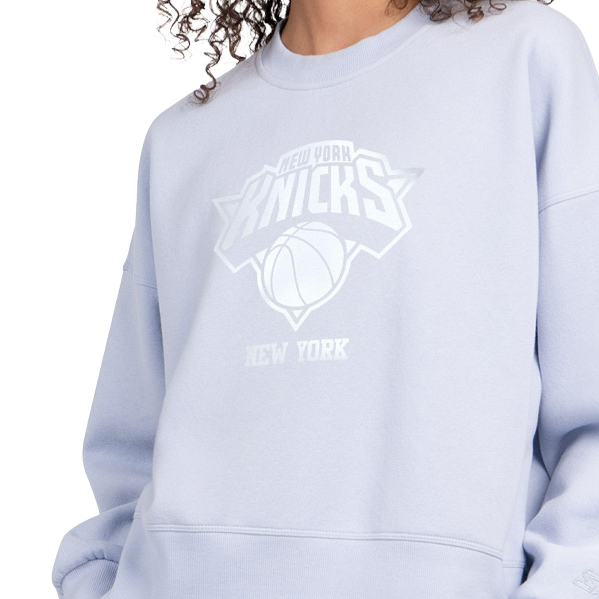Light Blue New York Knicks Starter Women's Pastel Boxy Sweatshirt | NBA