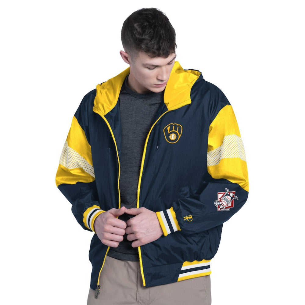 Milwaukee Brewers Pro Player Legacy Lightweight Full-Zip Hooded Jacket - MLB Jackets