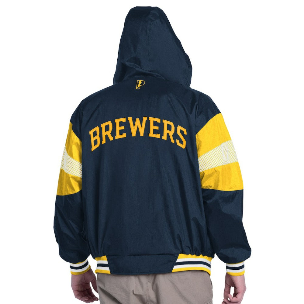 Milwaukee Brewers Pro Player Legacy Lightweight Full-Zip Hooded Jacket - MLB Jackets