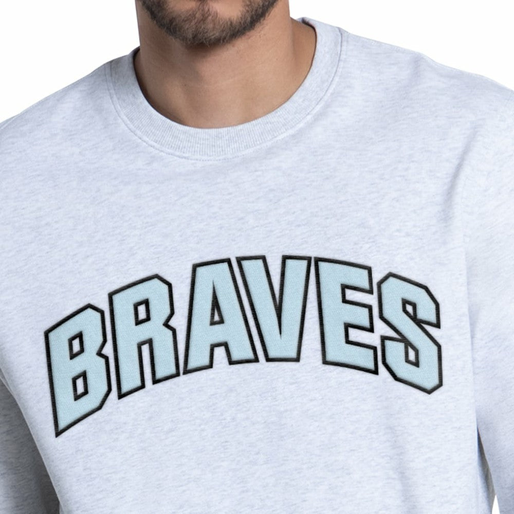 Atlanta Braves Starter Face of Ice Blue French Terry Sweatshirt - MLB Sweatshirts