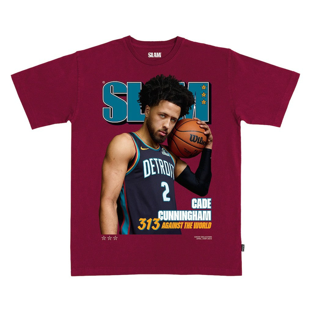 Maroon Cade Cunningham Detroit Pistons SLAM Unisex Cover T-Shirt sale | NBA