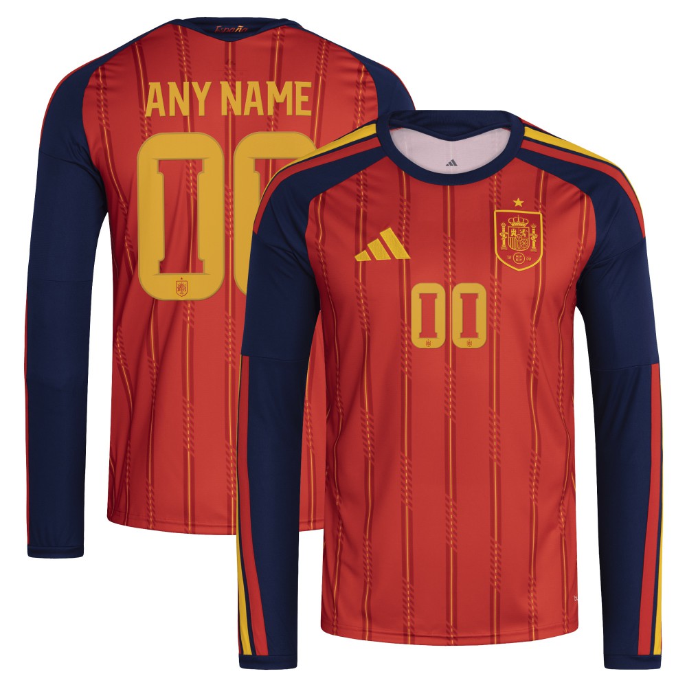 Spain National Team FIFA x World Cup 2026 Home Replica Long Sleeve Custom Jersey