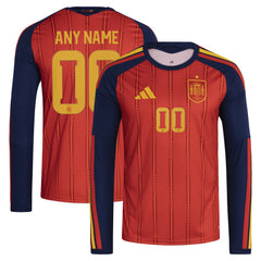 Spain National Team FIFA x World Cup 2026 Home Replica Long Sleeve Custom Jersey