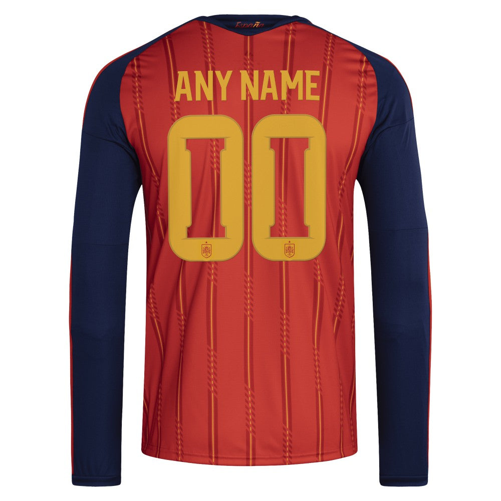 Spain National Team FIFA x World Cup 2026 Home Replica Long Sleeve Custom Jersey