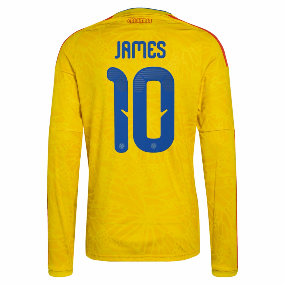 James Rodriguez Colombia National Team 2026 Home Replica Long Sleeve Jersey