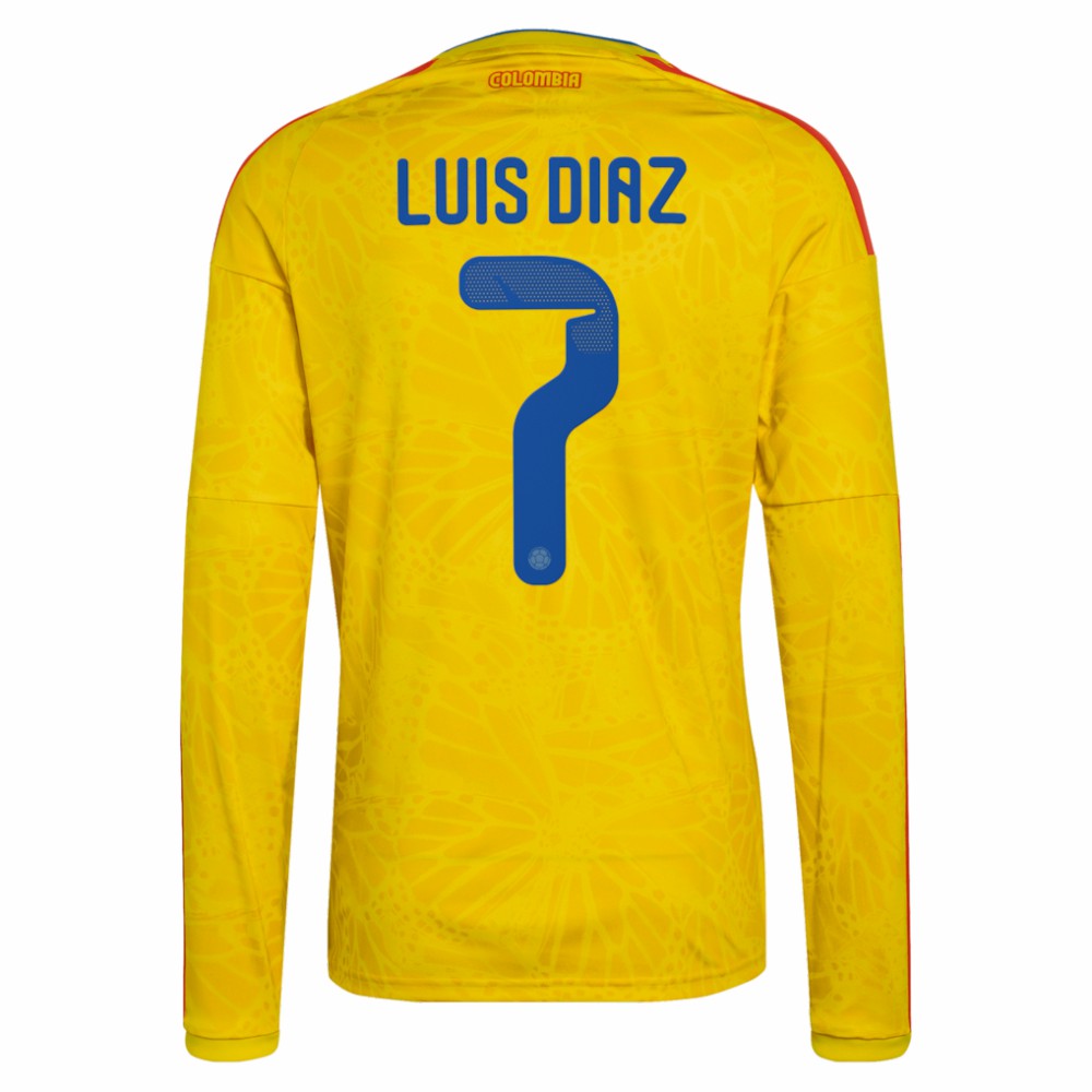 Luis Diaz Colombia National Team 2026 Home Replica Long Sleeve Jersey