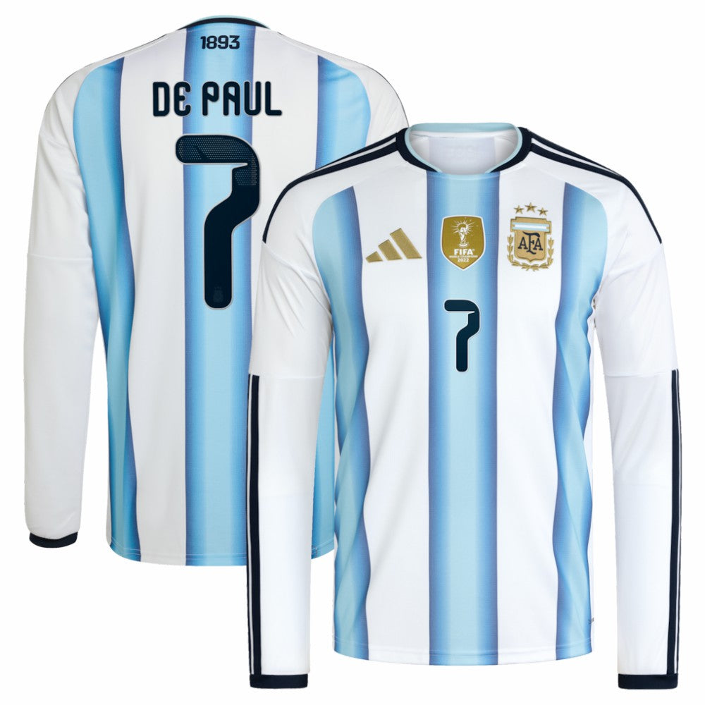 Rodrigo De Paul Argentina National Team 2026 Home Replica Long Sleeve Jersey