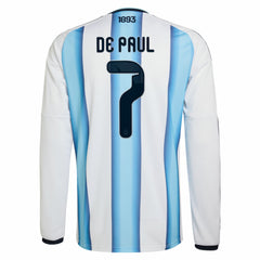 Rodrigo De Paul Argentina National Team 2026 Home Replica Long Sleeve Jersey