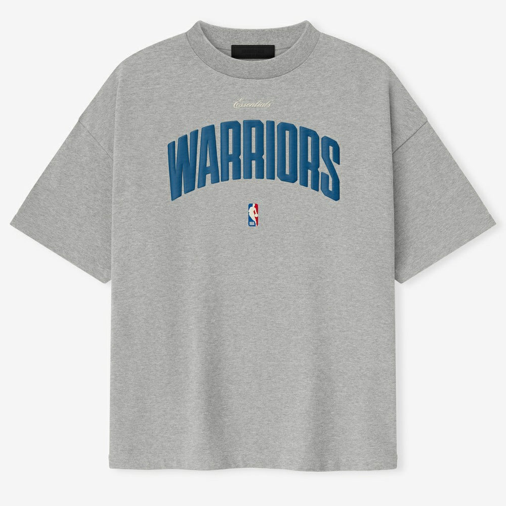Heather Gray Golden State Warriors Fear of God x NBA Unisex 90's T-Shirt sale | NBA