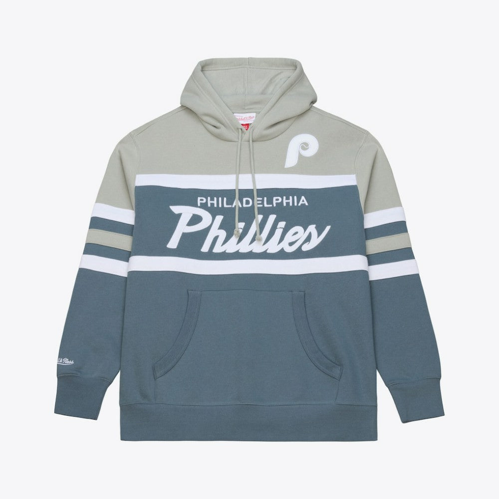 Philadelphia Phillies Mitchell & Ness Cooperstown Collection Thunderstorm Head Coach Hoodie - MLB Hoodies