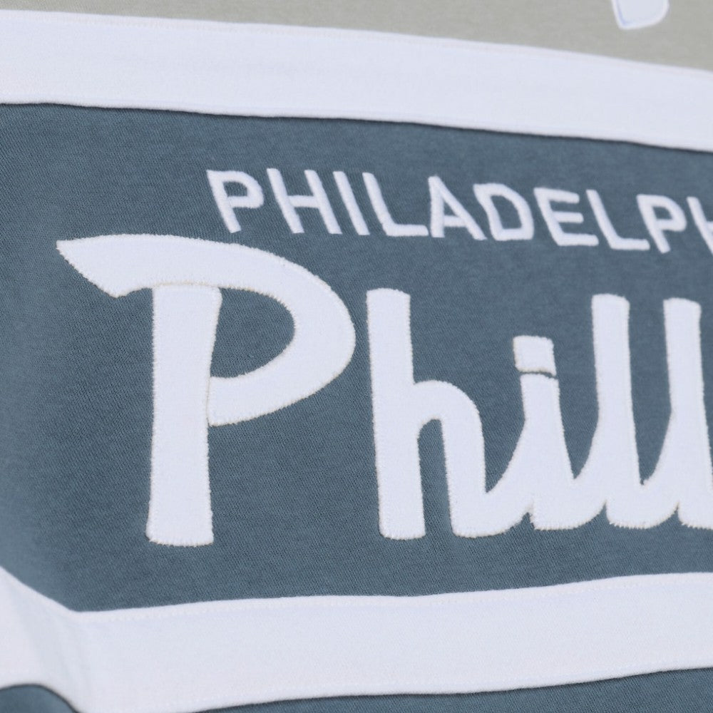 Philadelphia Phillies Mitchell & Ness Cooperstown Collection Thunderstorm Head Coach Hoodie - MLB Hoodies