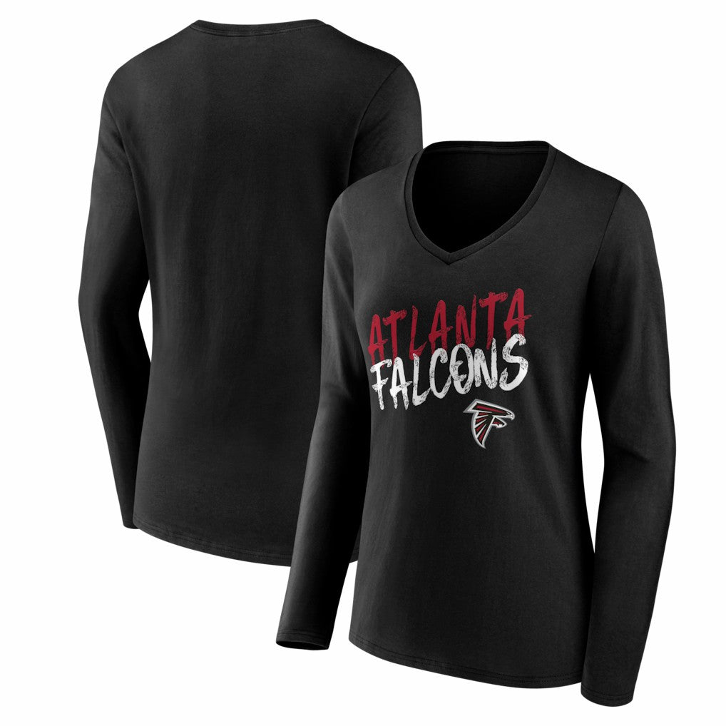 Atlanta Falcons Women's Hustle Long Sleeve V-Neck T-Shirt | NFL New