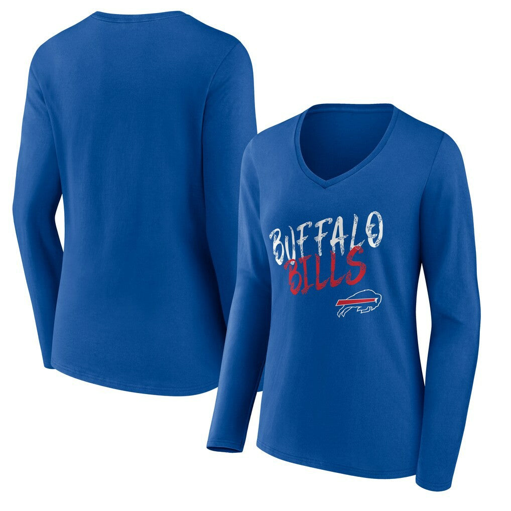 Buffalo Bills Women's Hustle Long Sleeve V-Neck T-Shirt | NFL New