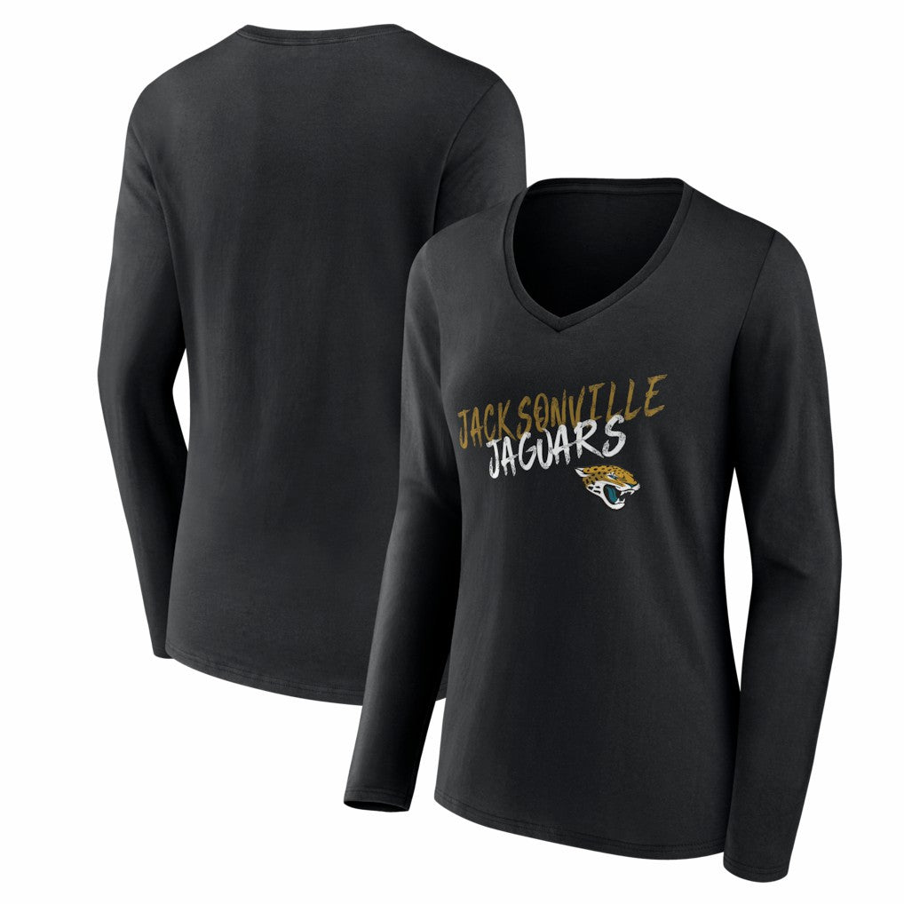 Jacksonville Jaguars Women's Hustle Long Sleeve V-Neck T-Shirt | NFL Discount