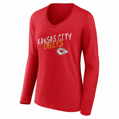 Kansas City Chiefs Women's Hustle Long Sleeve V-Neck T-Shirt | NFL US