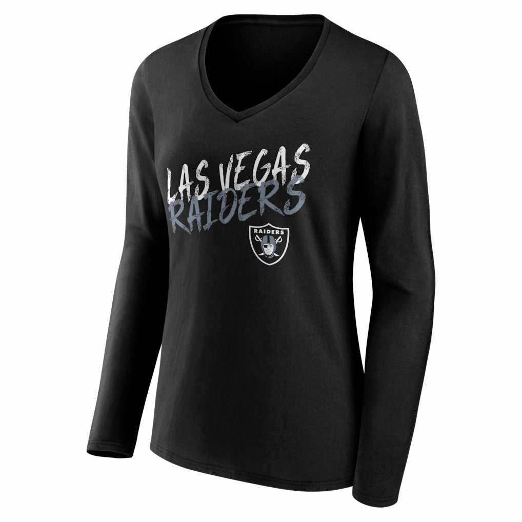 Las Vegas Raiders Women's Hustle Long Sleeve V-Neck T-Shirt | NFL Discount