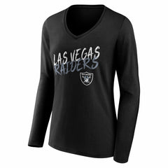 Las Vegas Raiders Women's Hustle Long Sleeve V-Neck T-Shirt | NFL Discount