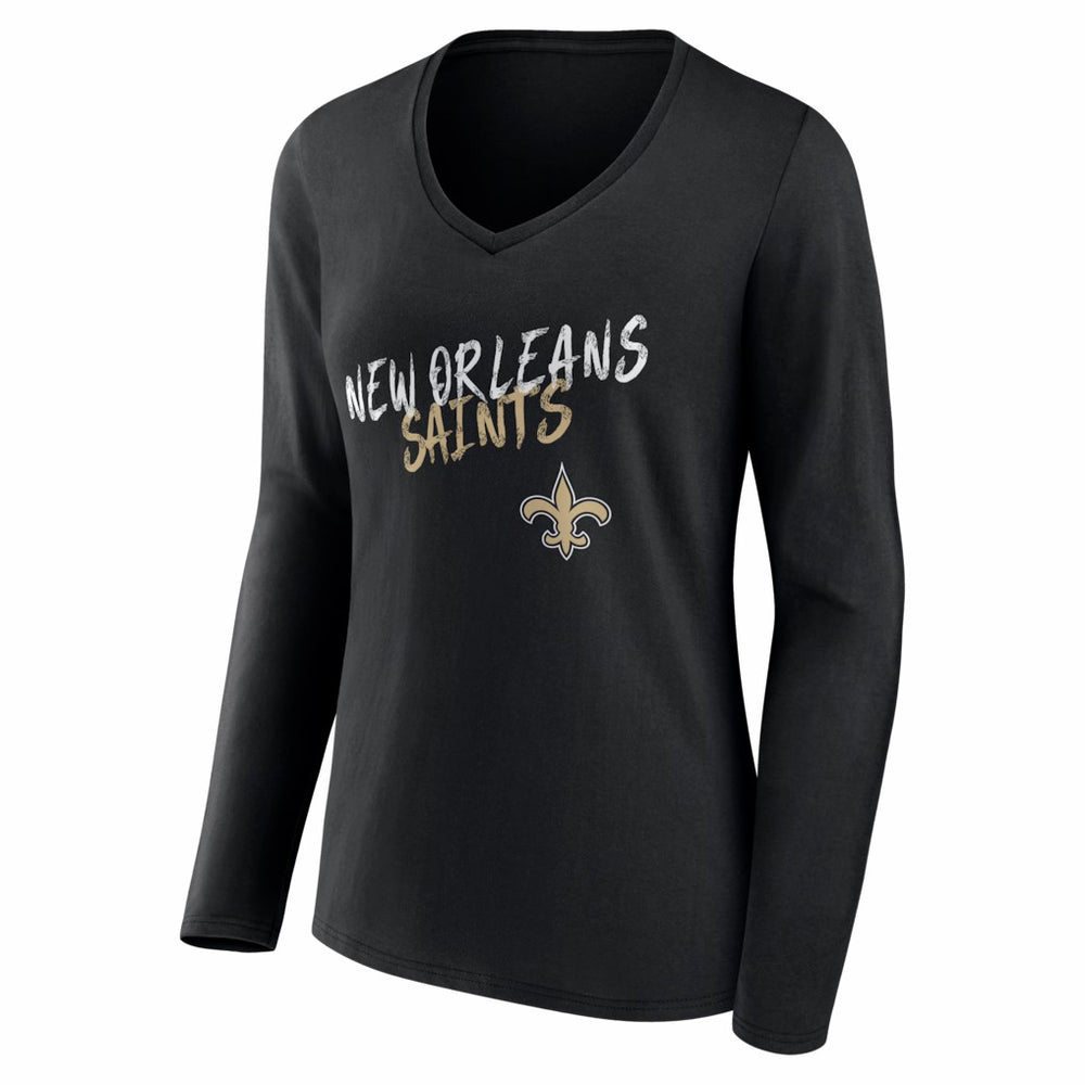 New Orleans Saints Women's Hustle Long Sleeve V-Neck T-Shirt | NFL Online