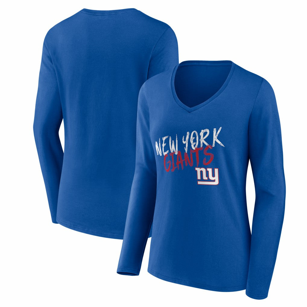 New York Giants Women's Hustle Long Sleeve V-Neck T-Shirt | NFL Outlet