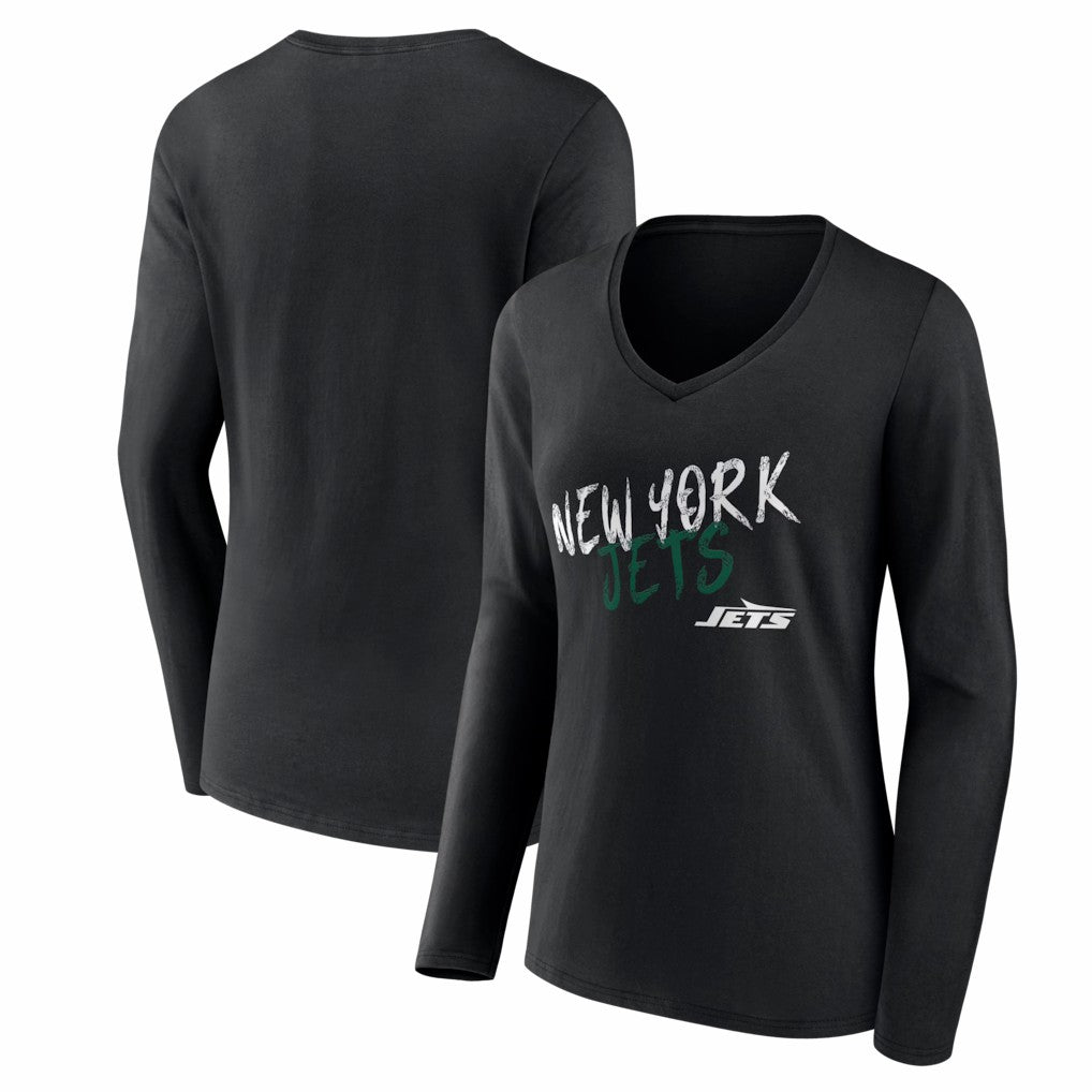 New York Jets Women's Hustle Long Sleeve V-Neck T-Shirt | NFL Outlet