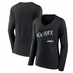 New York Jets Women's Hustle Long Sleeve V-Neck T-Shirt | NFL Outlet