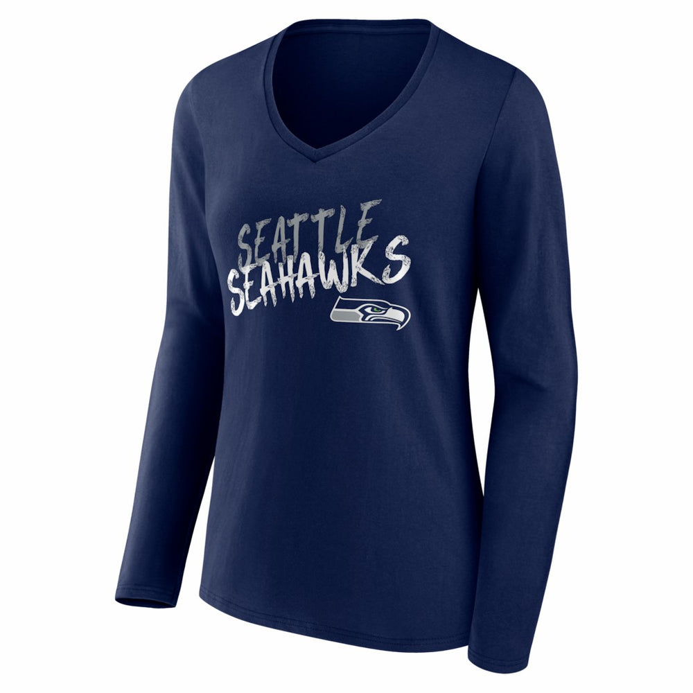 Seattle Seahawks Women's Hustle Long Sleeve V-Neck T-Shirt | NFL Sale