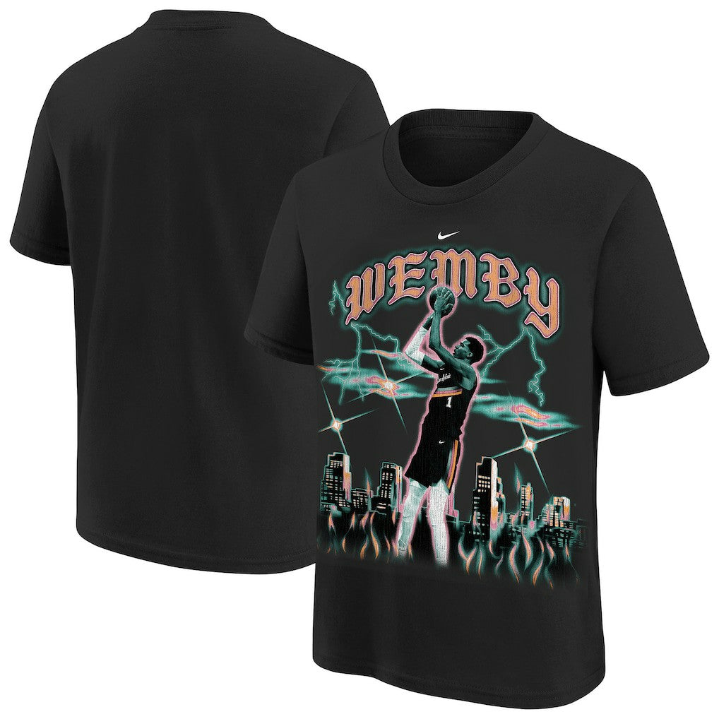 Black Victor Wembanyama San Antonio Spurs Youth City Edition Player T-Shirt | NBA