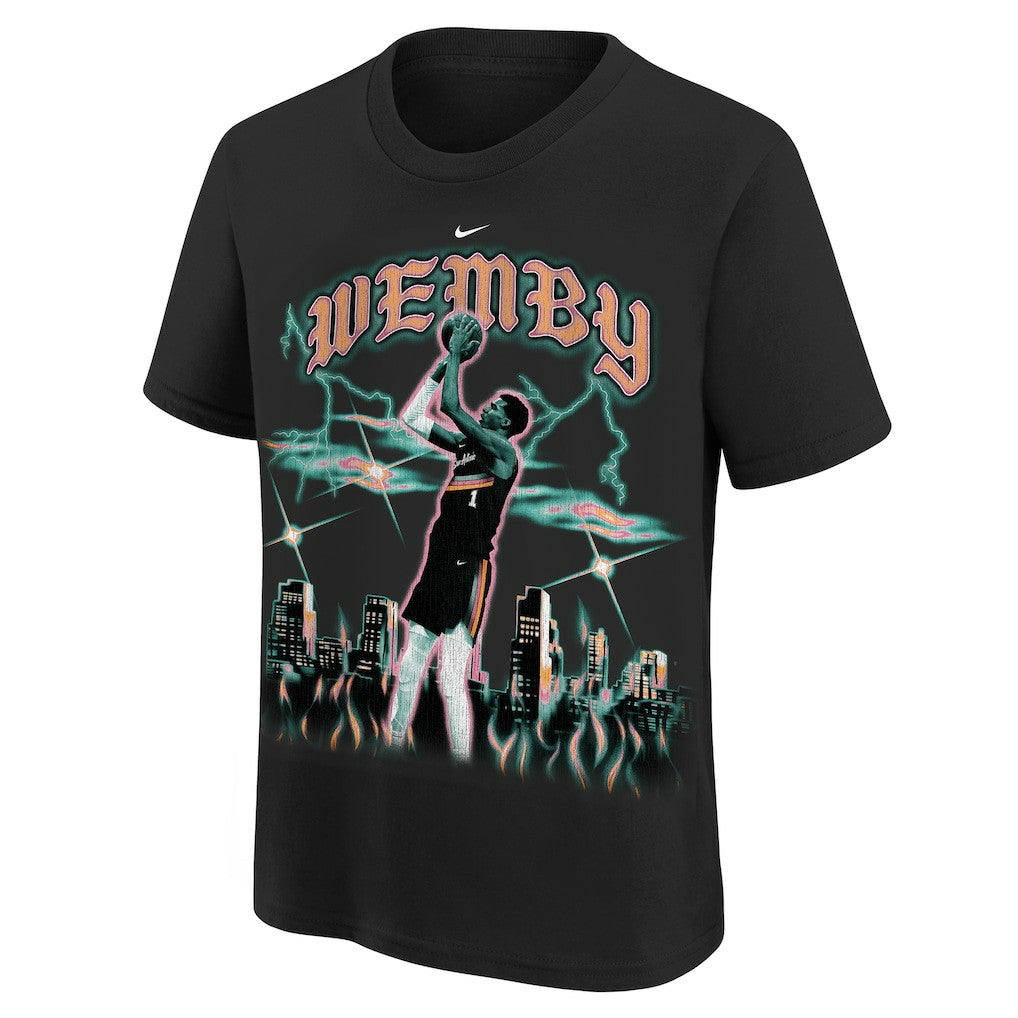 Black Victor Wembanyama San Antonio Spurs Youth City Edition Player T-Shirt | NBA