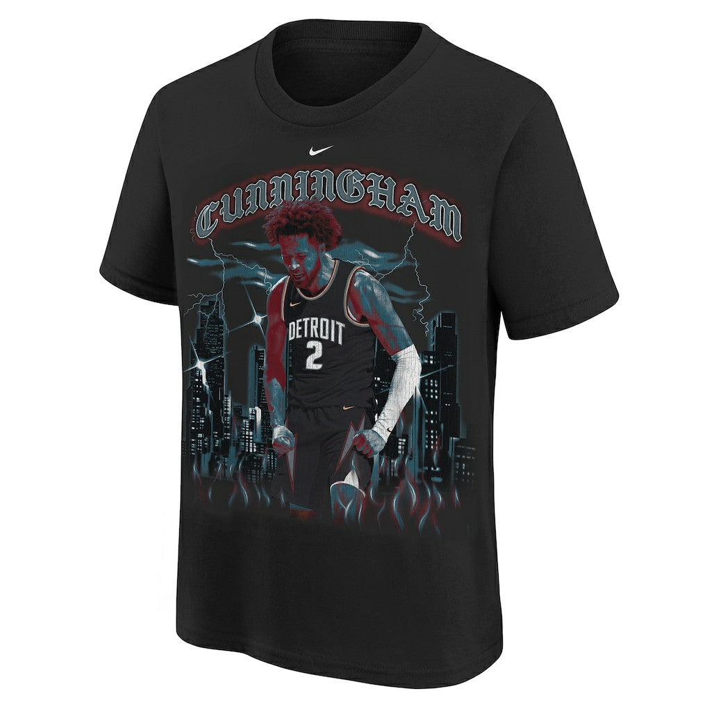 Black Cade Cunningham Detroit Pistons Youth City Edition Player T-Shirt sale | NBA