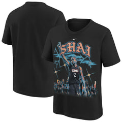 Black Shai Gilgeous-Alexander Oklahoma City Thunder Youth City Edition Player T-Shirt | NBA