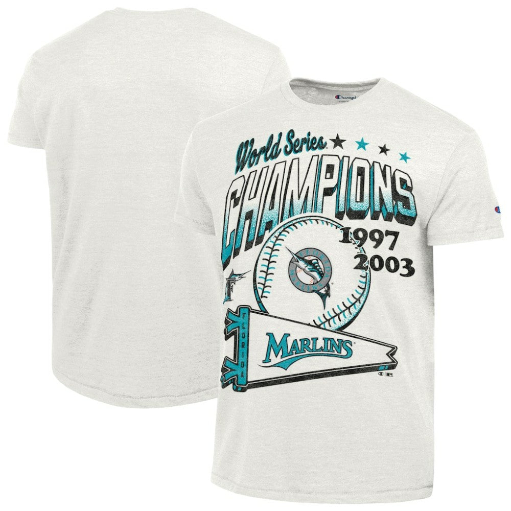 Miami Marlins Champion Winning Tradition Cooperstown Tri-Blend T-Shirt - MLB T-shirts