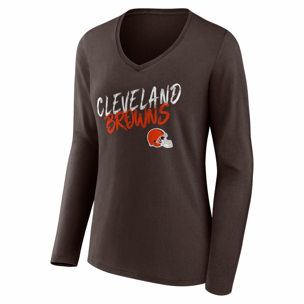 Cleveland Browns Women's Hustle Long Sleeve V-Neck T-Shirt | NFL Online
