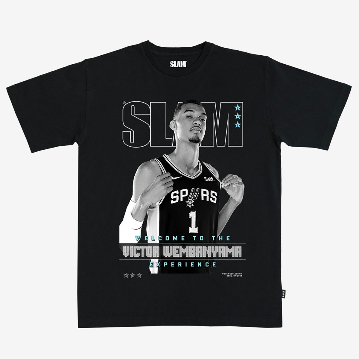 Black Victor Wembanyama San Antonio Spurs Unisex SLAM Cover T-Shirt | NBA