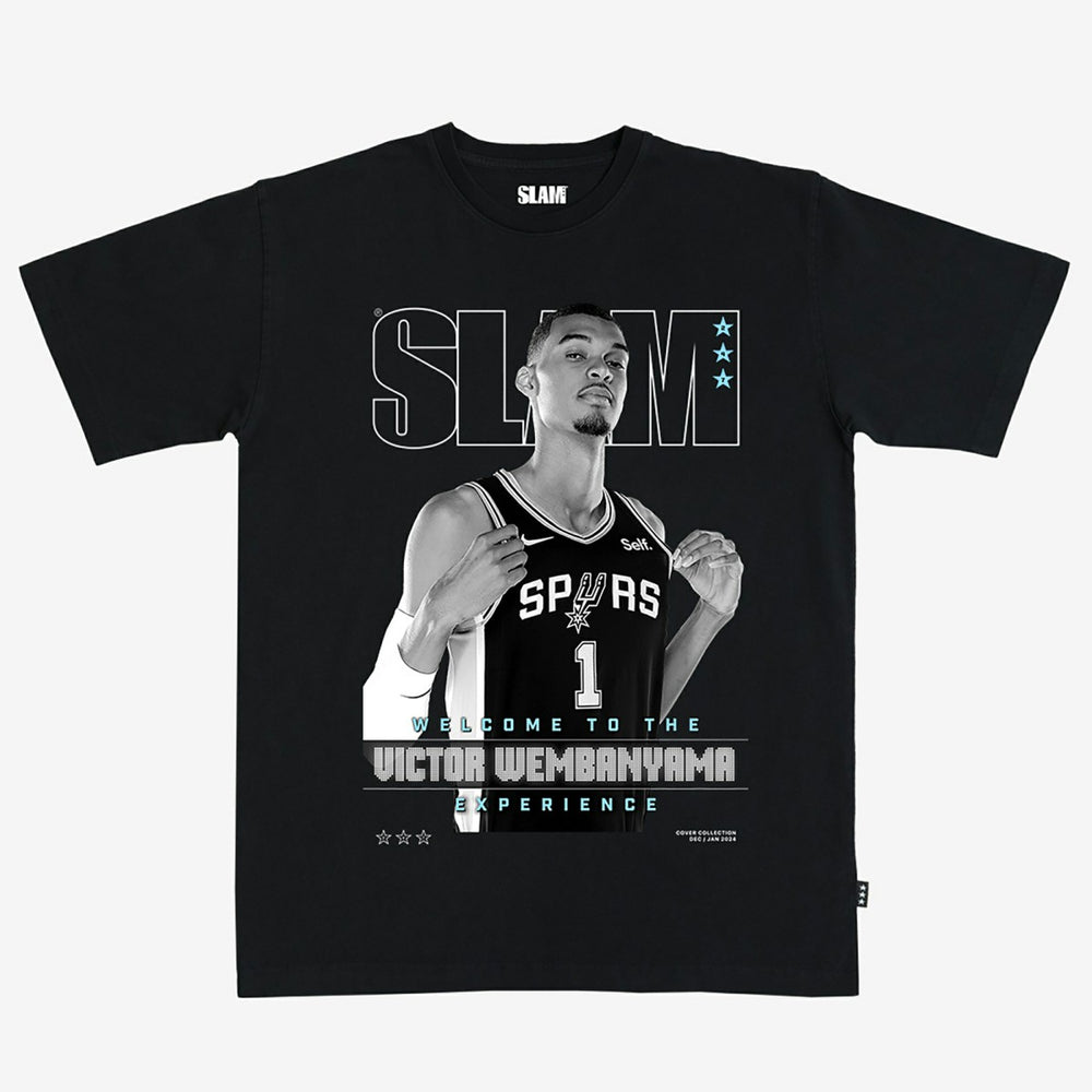 Black Victor Wembanyama San Antonio Spurs Unisex SLAM Cover T-Shirt | NBA