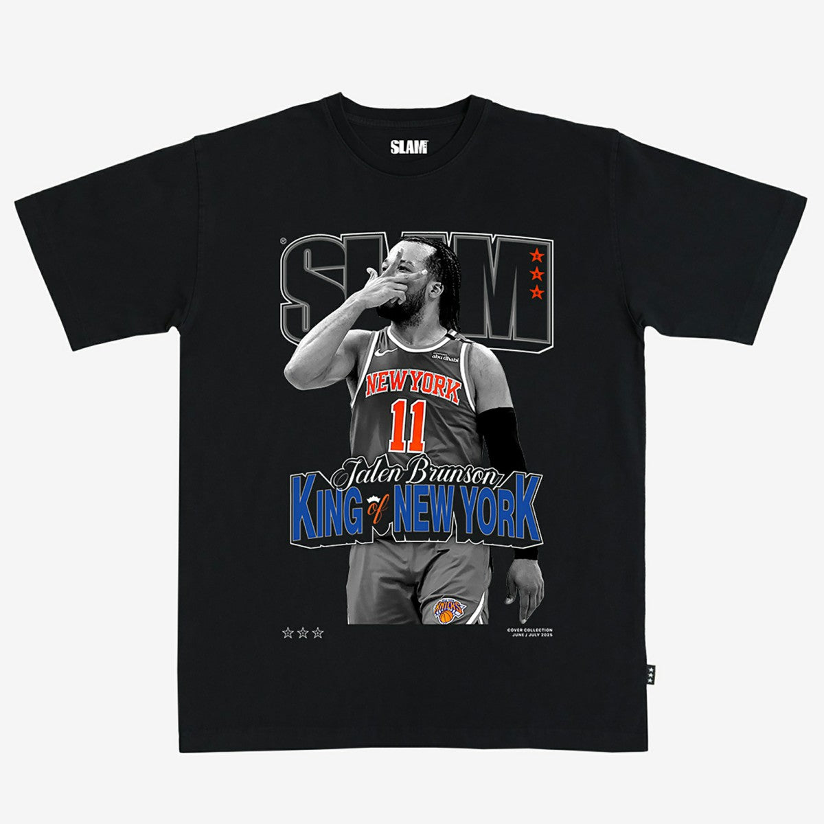 Black Jalen Brunson New York Knicks Unisex SLAM Cover T-Shirt | NBA