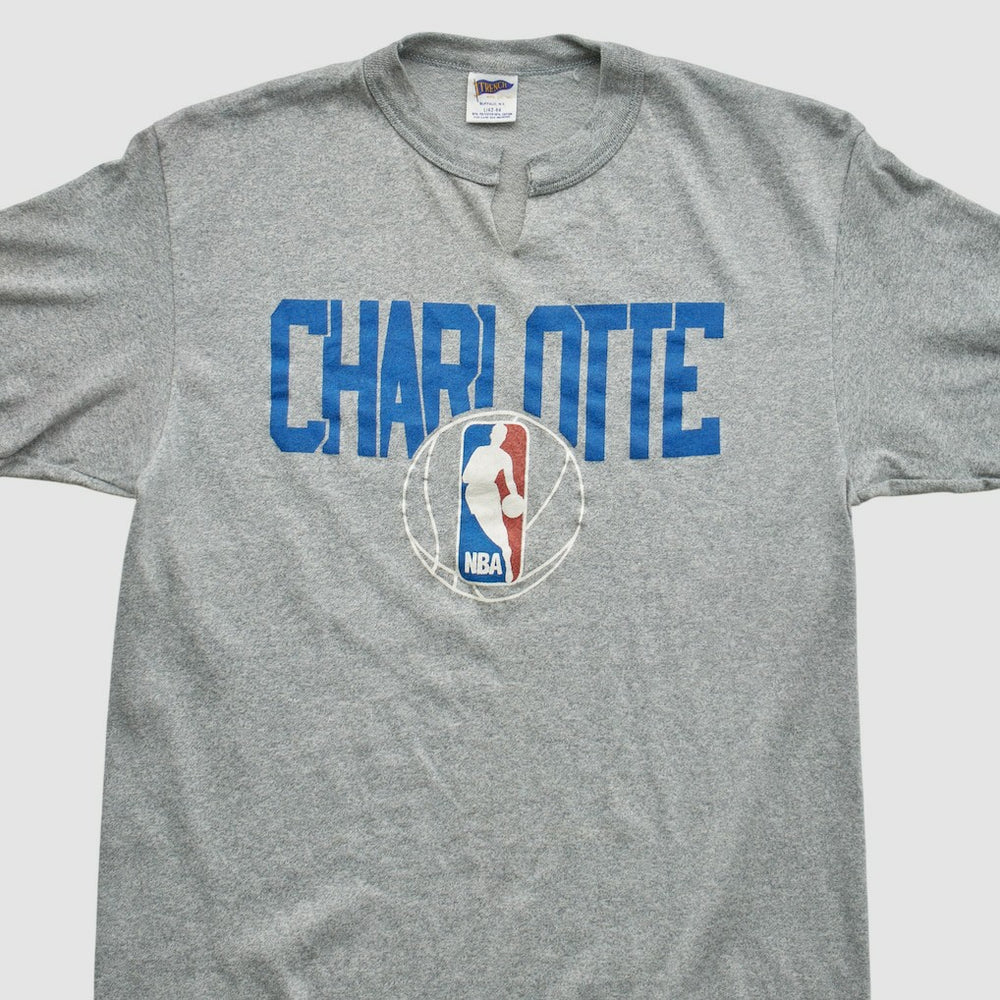 Heather Gray Charlotte Hornets Trench 90s T-shirt | NBA